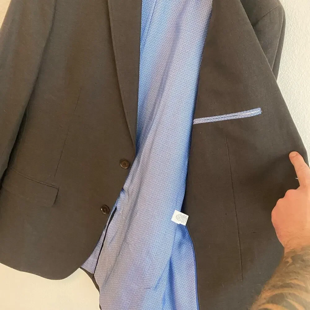 Banana Republic Men's Italian Linen Blend Tailored Fit Suit Blazer - 44R